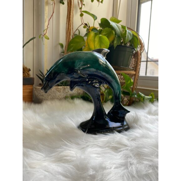 Vintage canuck canadian pottery dolphin ceramic drip glaze - Picture 5 of 7